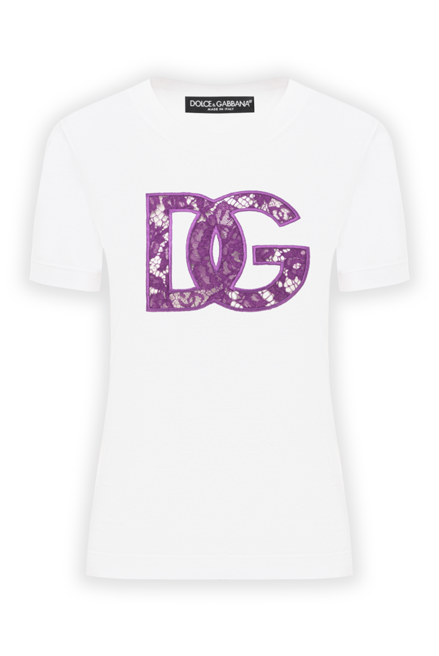 Dolce & Gabbana white t-shirt with purple lace decor dg 190628 - photo 1