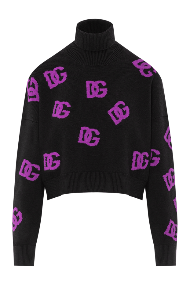 Dolce & Gabbana black knitted golf with purple dg logo 190634 - photo 1