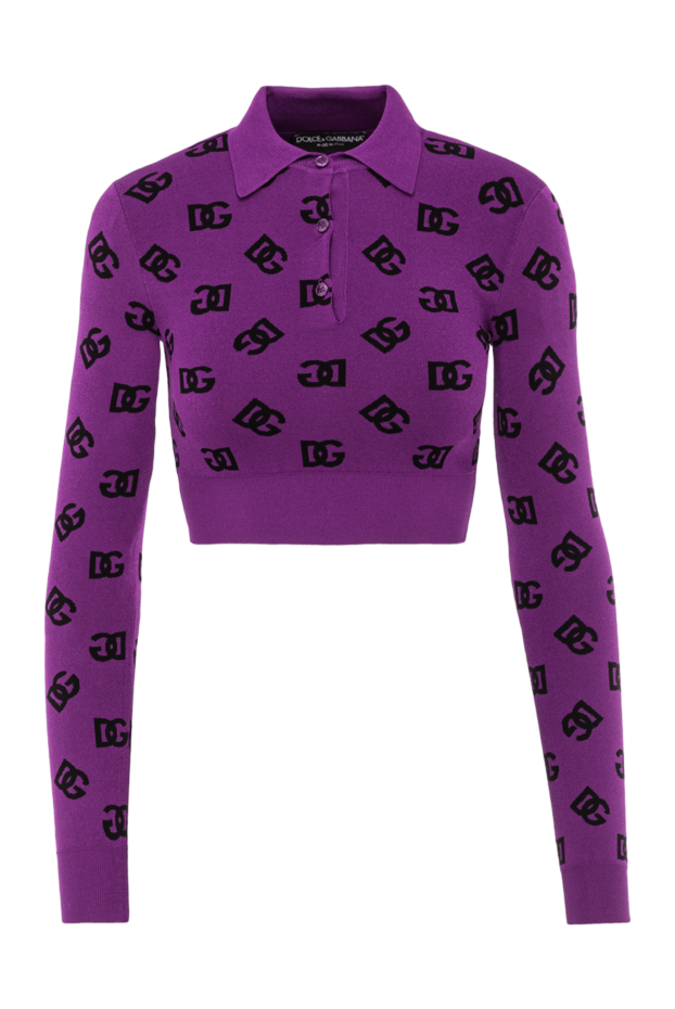 Dolce & Gabbana knitted polo top cropped with long sleeves and logos 190637 - photo 1