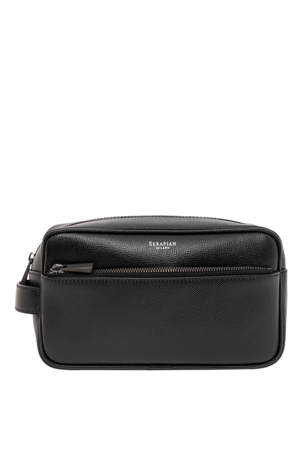 Serapian black leather evoluzione vanity bag with multiple zip compartments 190657 - photo 1