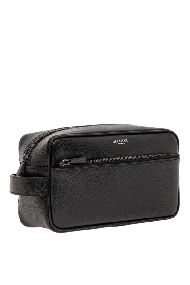 Serapian black leather evoluzione vanity bag with multiple zip compartments 190657 - photo 3