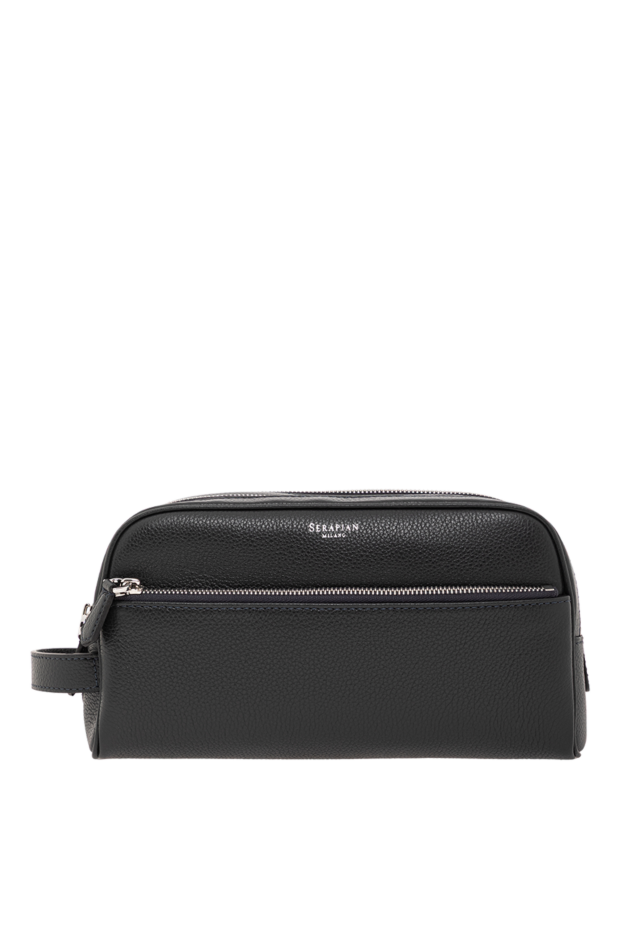 Serapian double zip toiletry bag in dark blue cachemire leather 190659 - photo 1