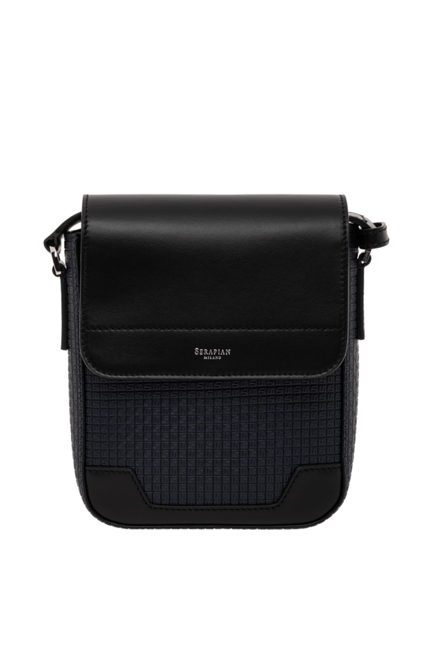 Serapian small stepan fabric flap messenger bag in black 190661 - photo 1