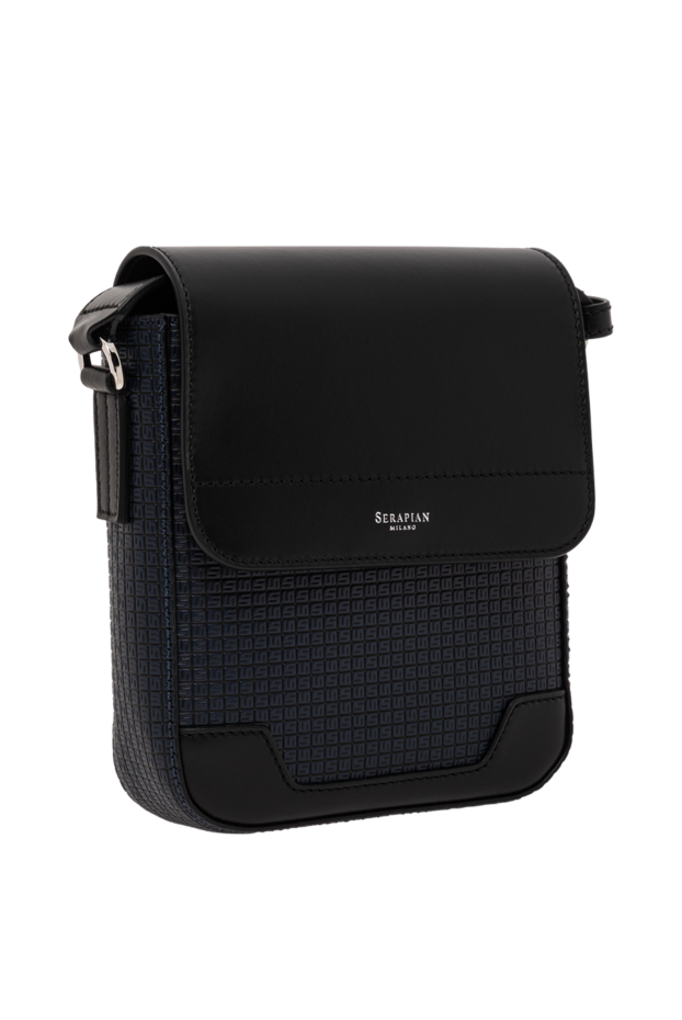 Serapian small stepan fabric flap messenger bag in black 190661 - photo 3