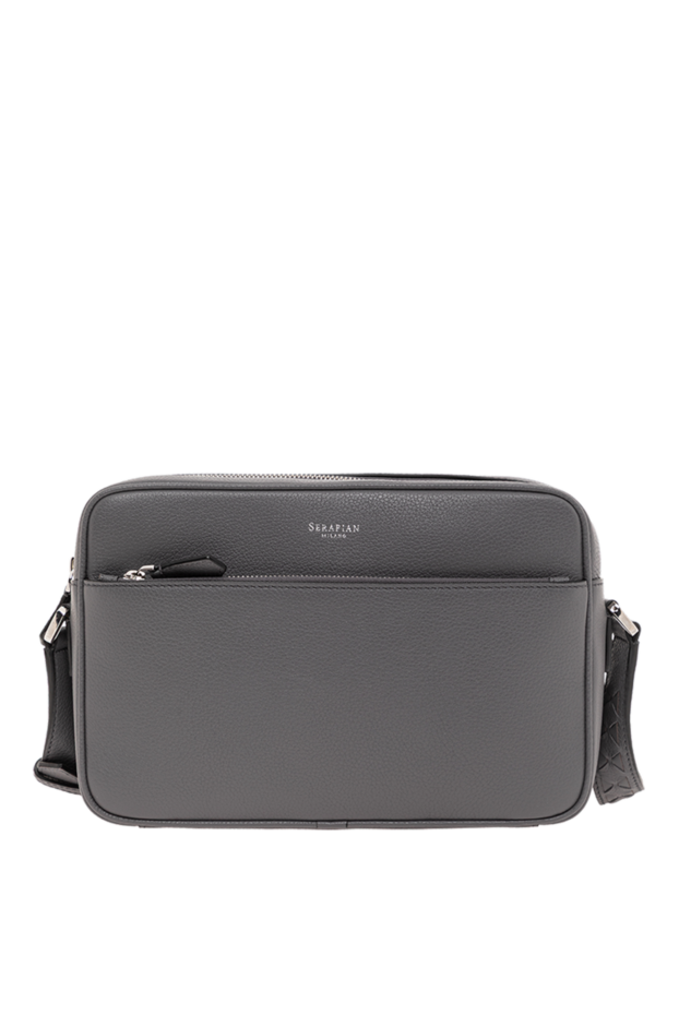 Serapian east west messenger bag in gray leather for men 190664 - photo 1