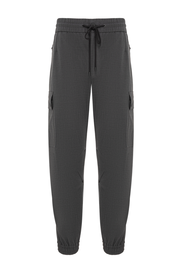 Dolce & Gabbana men's gray cargo pants with patch pockets and a drawstring waistband 190666 - photo 1