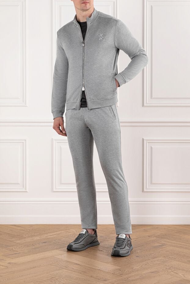 Billionaire men's light gray tracksuit made of soft knitwear 190688 - photo 2