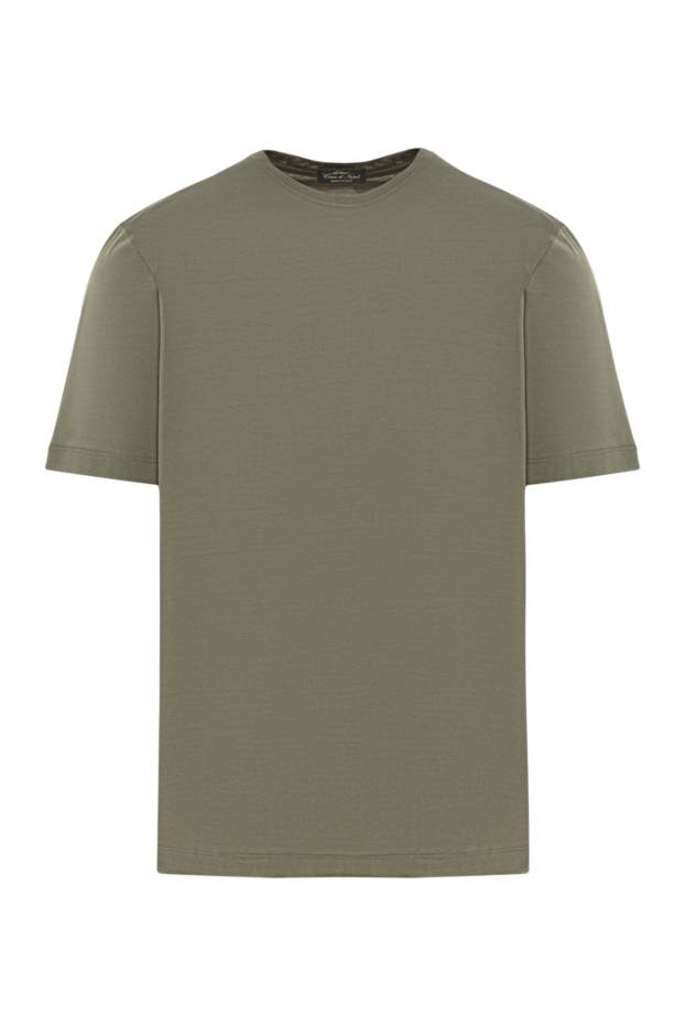 Cesare di Napoli men's minimalist cotton t-shirt in olive green 190741 - photo 1