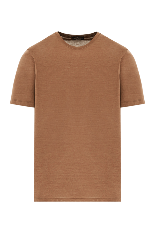 Cesare di Napoli plain brown t-shirt with a classic cut (markdown) 195677 - photo 1