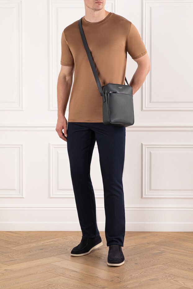 Cesare di Napoli plain brown t-shirt with a classic cut (markdown) 195677 - photo 2