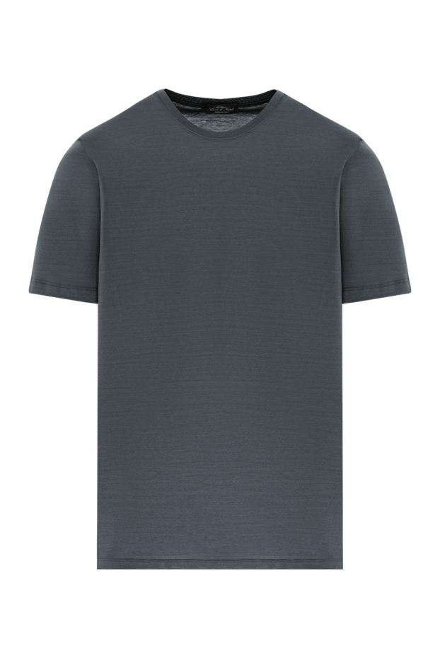 A solid-color cotton T-shirt in a deep gray shade with a slight sheen. - photo 1