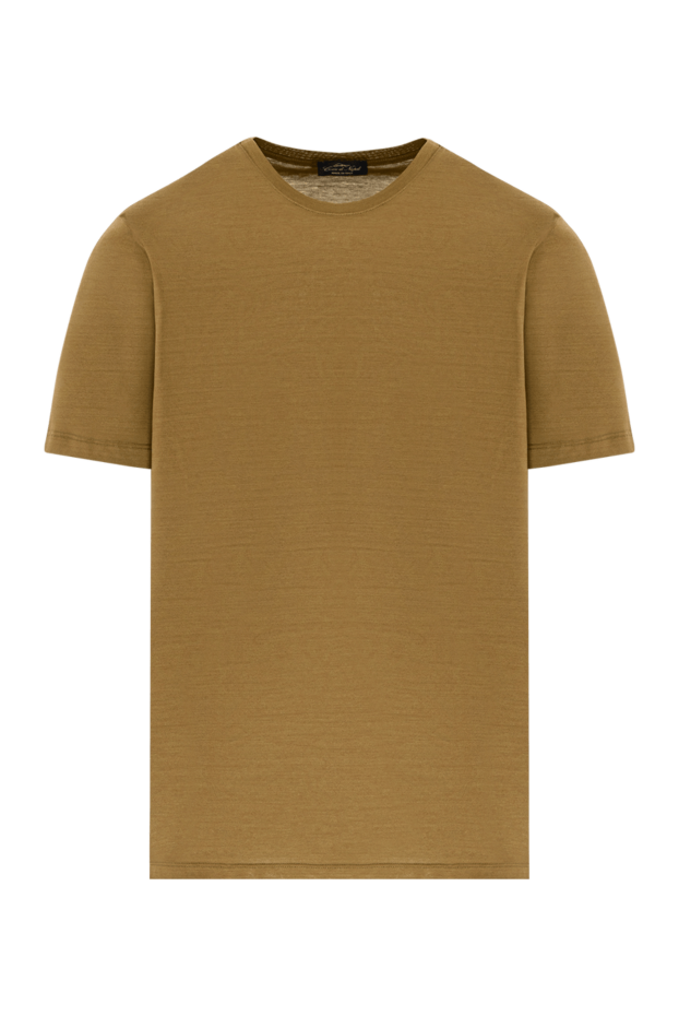 Men's cotton T-shirt in mustard yellow with a soft texture - photo 1