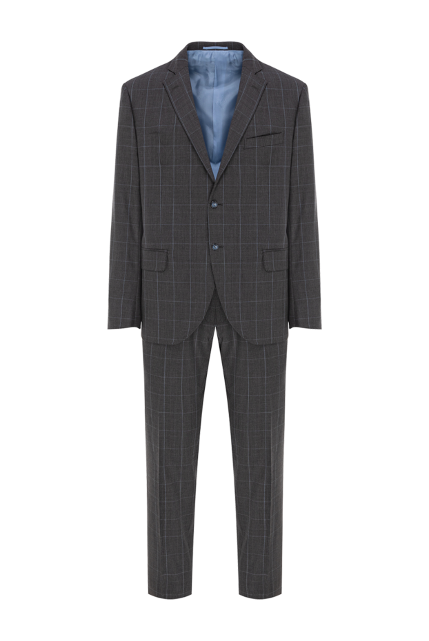 Brioni men's graphite wool suit with a checkered pattern 190816 - photo 1