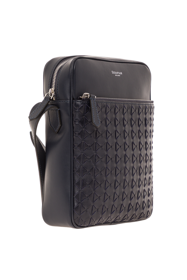 Serapian east west navy mosaico leather messenger bag 190817 - photo 3
