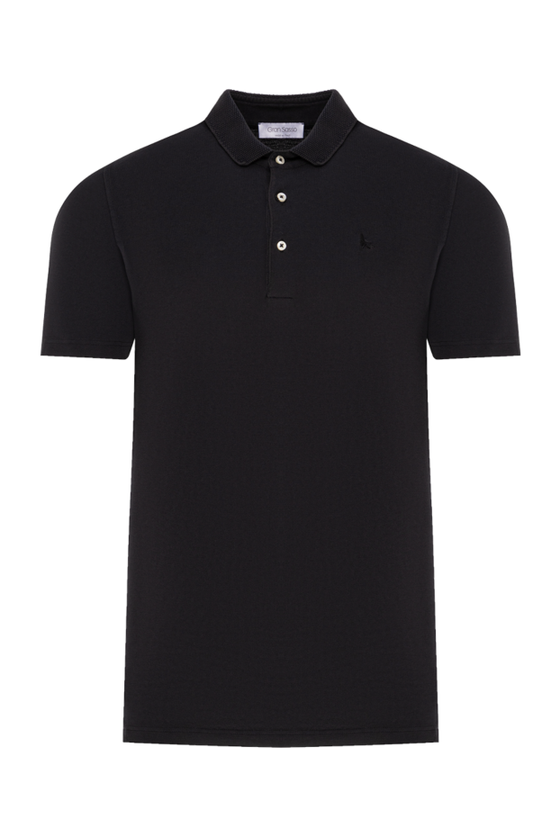 Gran Sasso basic black polo shirt with button-down collar 190821 - photo 1