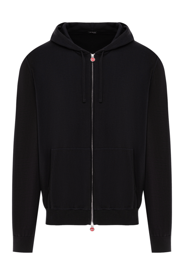 Kiton men's black cotton zippered hoodie 190822 - photo 1