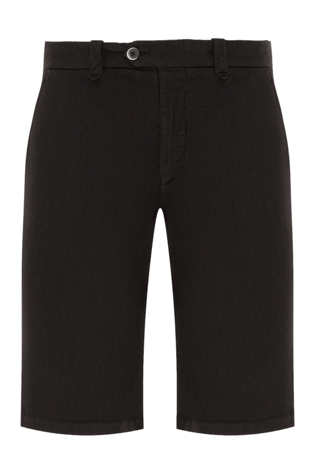 Men's black straight-cut shorts with a belt - photo 1