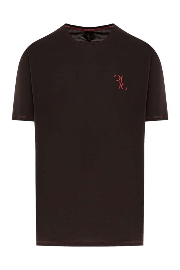 Billionaire men's dark brown crew neck t-shirt with logo 190828 - photo 1