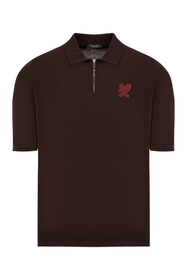 Stefano Ricci brown polo shirt made of fine jersey with a zipper 190829 - photo 1