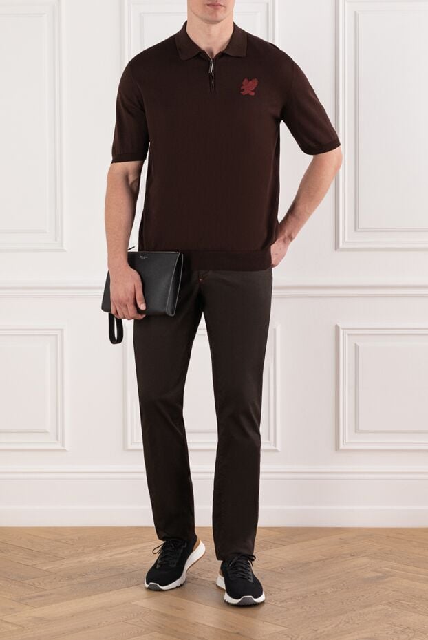 Stefano Ricci brown polo shirt made of fine jersey with a zipper 190829 - photo 2