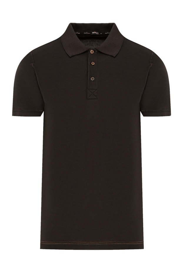 Kiton brown knitted polo shirt with contrast stitching 190830 - photo 1