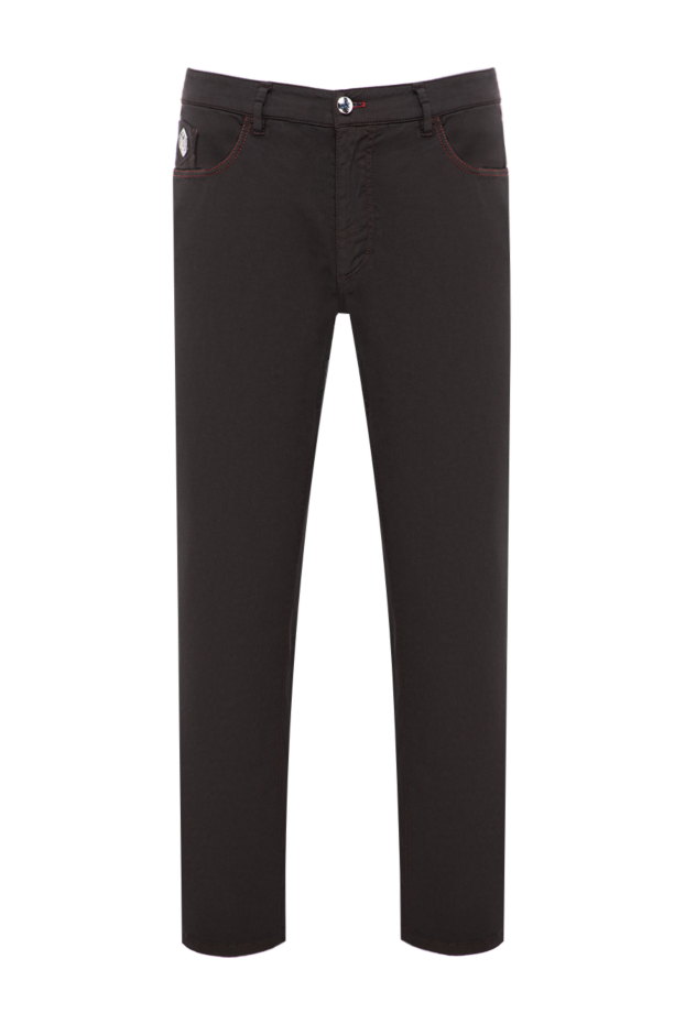 Zilli men's brown jeans with decorative red stitching 190831 - photo 1