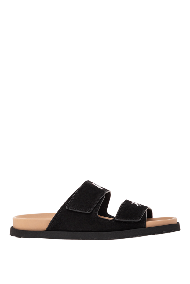 Palm Angels black suede double strap sandals with white print 190843 - photo 1