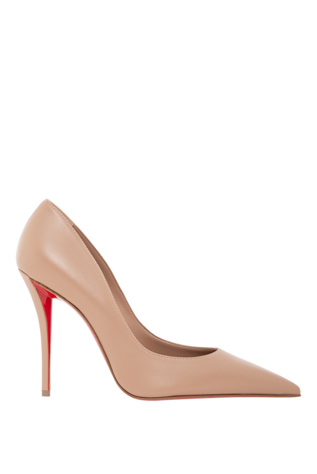 Christian Louboutin beige leather stiletto pumps with red soles 190857 - photo 1