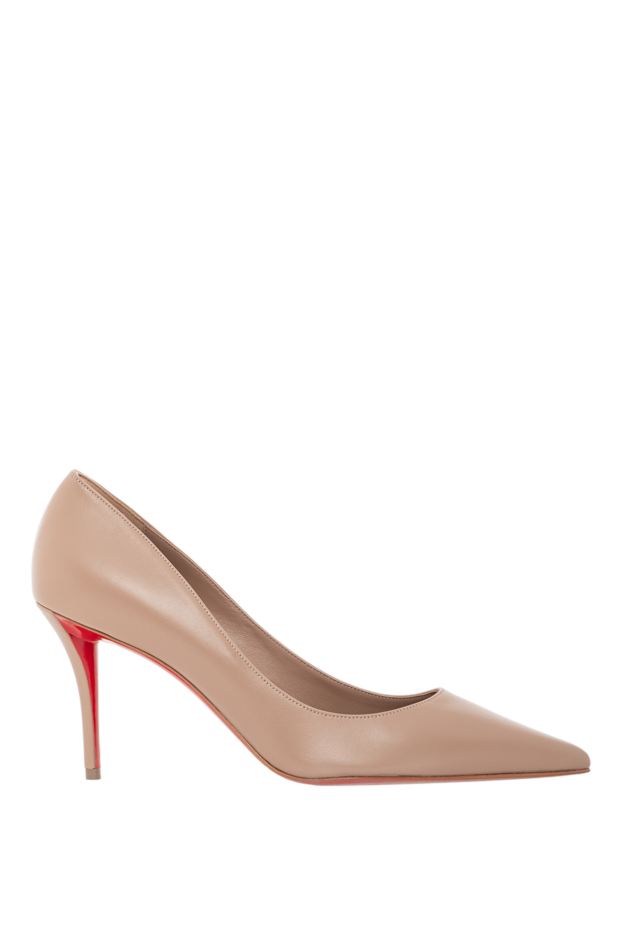 Christian Louboutin nude leather pumps with a mid-heel 190860 - photo 1