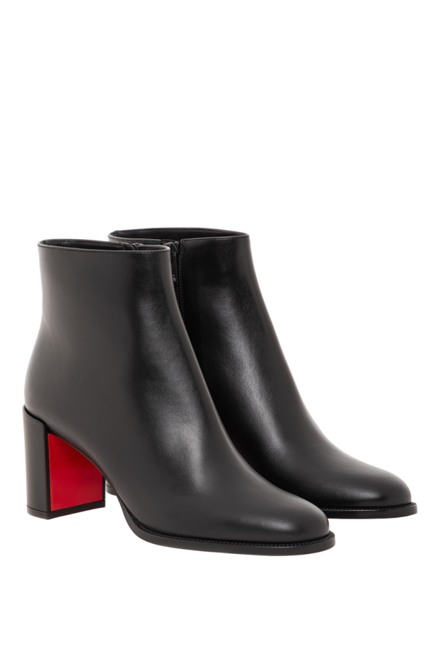 Christian Louboutin adoxa 70 women's ankle boots in black calfskin with a red accent 190867 - photo 3