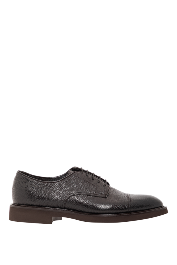 Doucal`s classic black genuine leather derby shoes 190871 - photo 1