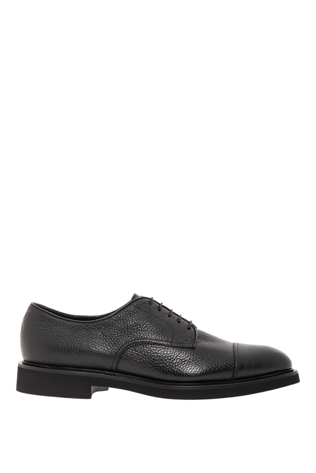Doucal`s lace-up shoes in black textured leather 190887 - photo 1