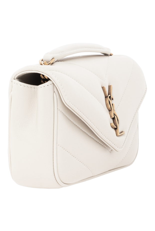 Saint Laurent loulou mini lambskin chain bag in white 190908 - photo 3