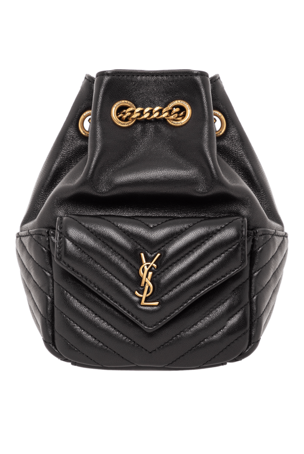 Saint Laurent joe black quilted leather backpack with logo 190909 - photo 1