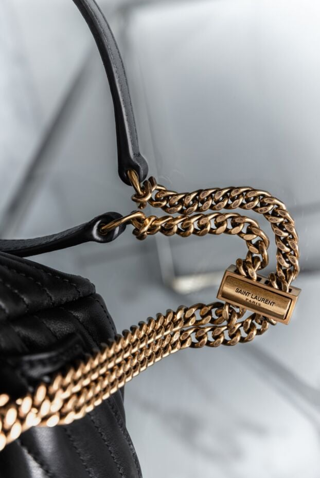 Saint Laurent joe black quilted leather backpack with logo 190909 - photo 2