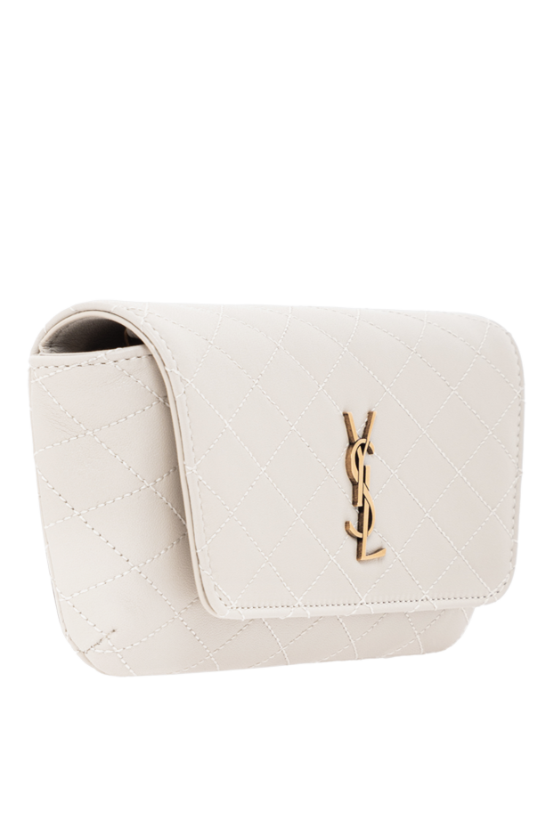 Saint Laurent gaby white quilted women's phone bag 190911 - photo 3