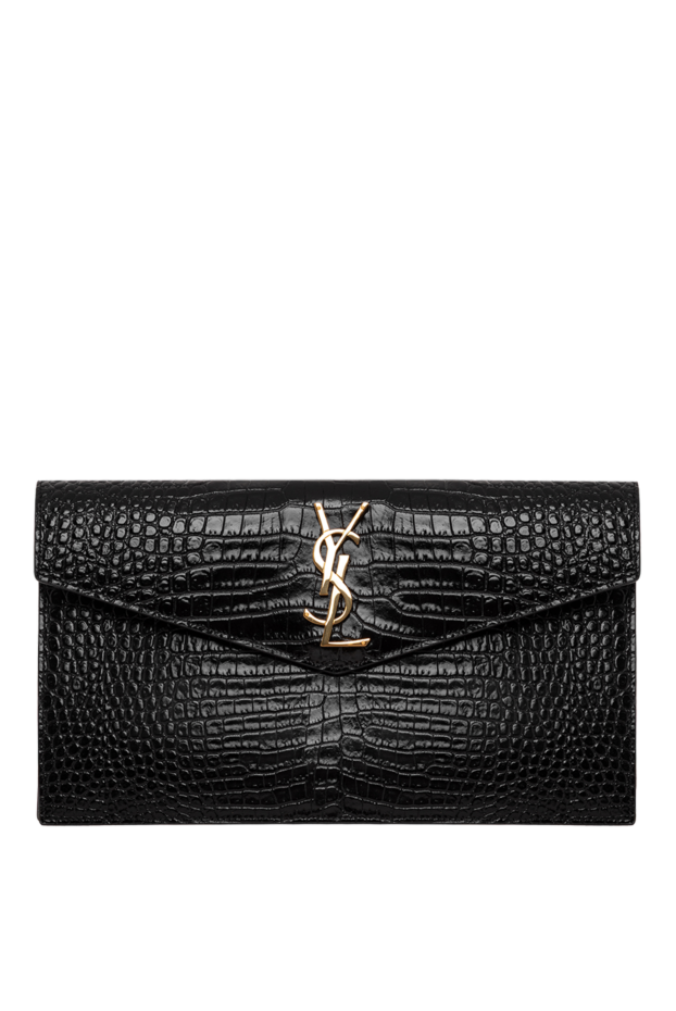 Saint Laurent uptown small envelope clutch in embossed black leather 190916 - photo 1