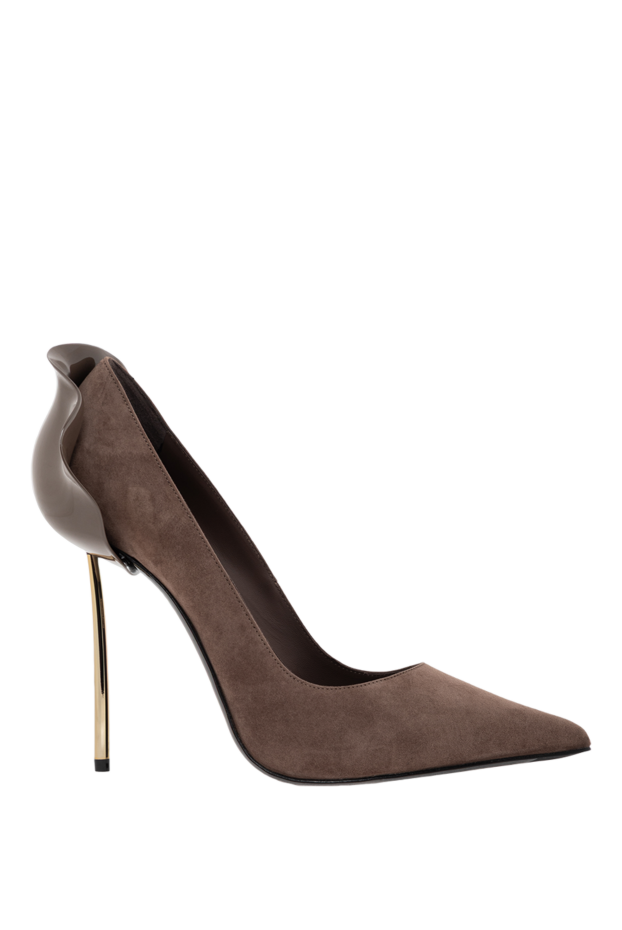 Le Silla petalo brown suede pumps with signature petal heel 190965 - photo 1