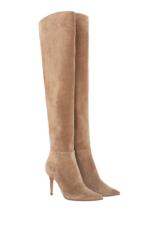Gianvito Rossi beige suede boots with thin heels 190966 - photo 3