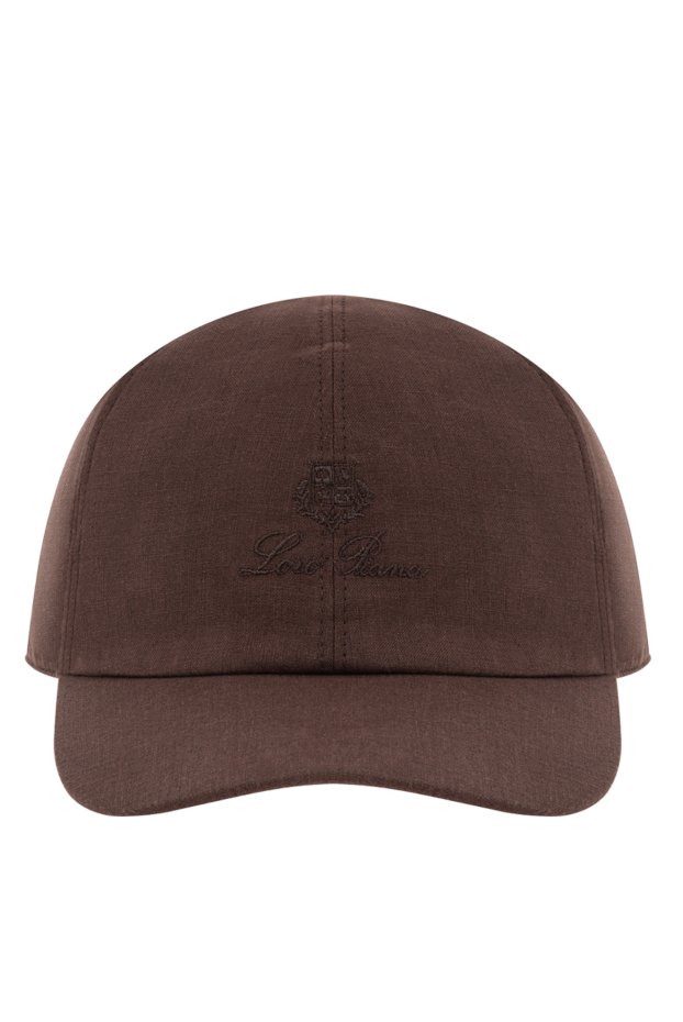 Loro Piana brown linen baseball cap with embroidered logo 190968 - photo 1
