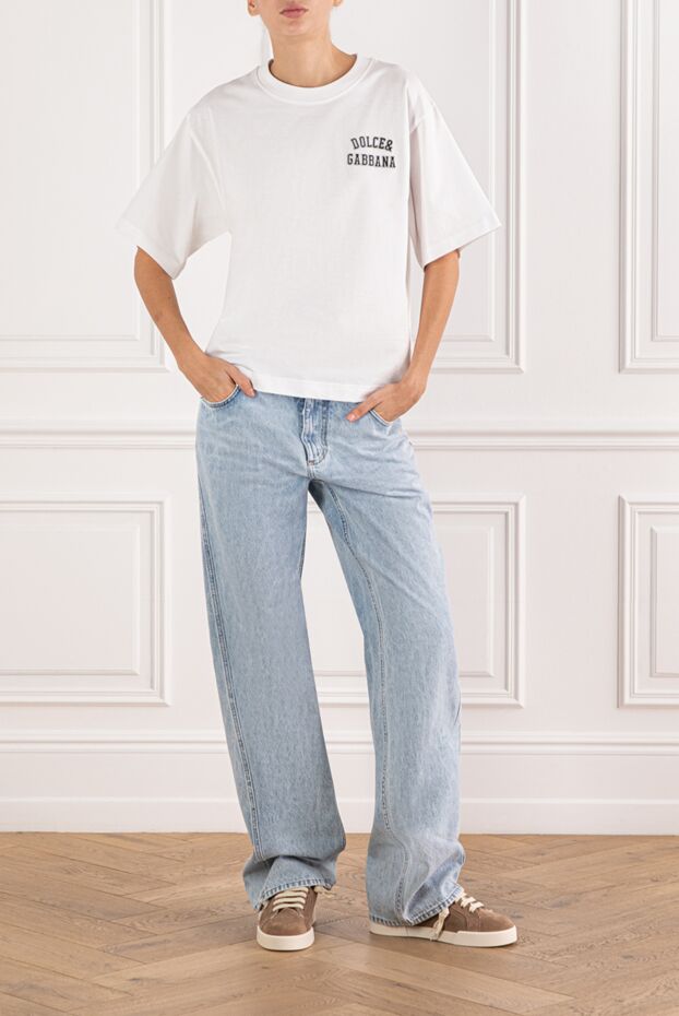 Dolce & Gabbana світло-блакитні джинси прямого крою з високою посадкою 190994 - фото 2