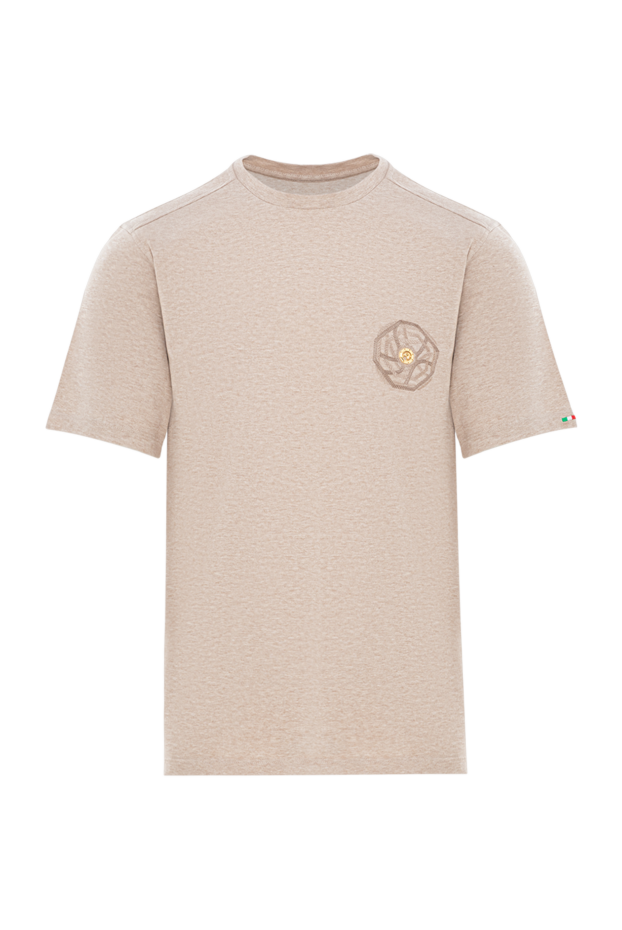Stefano Ricci light beige soft cotton t-shirt with embroidery 191061 - photo 1
