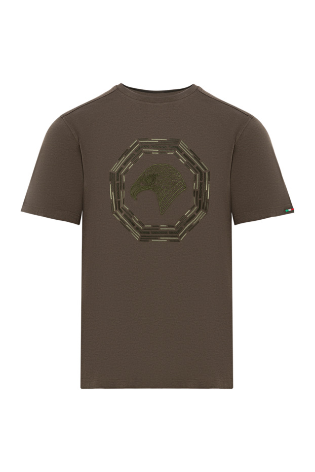 Stefano Ricci olive-colored t-shirt with 3d eagle embroidery 191070 - photo 1