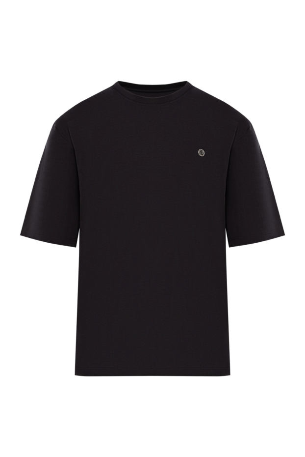 Stefano Ricci deep black t-shirt with metallic emblem 191076 - photo 1
