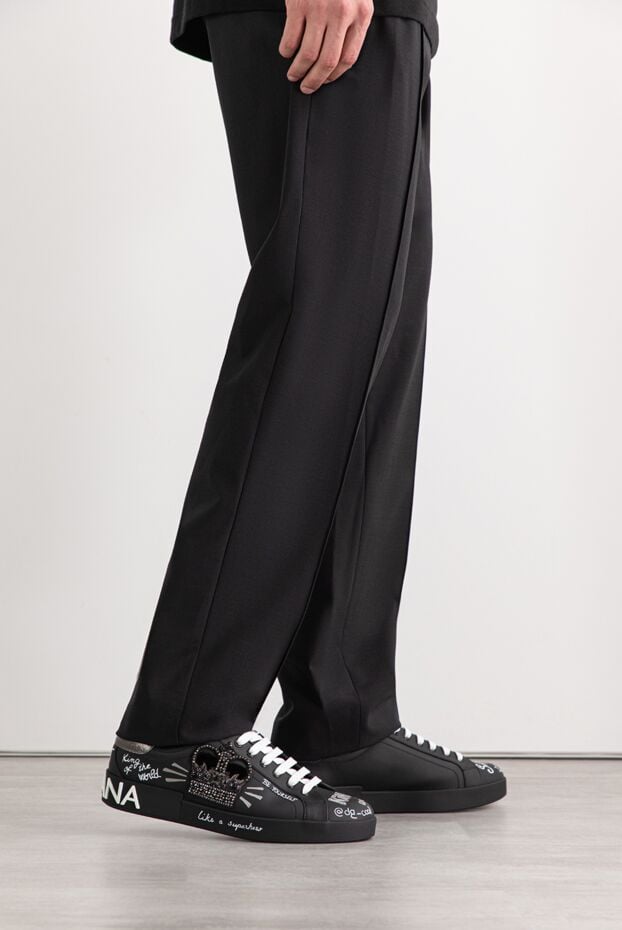 Dolce & Gabbana portofino sneakers in black calfskin with digital printing 191113 - photo 2