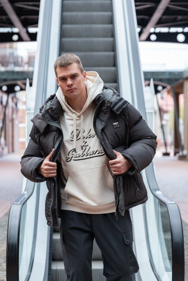 Dolce & Gabbana milk-colored cotton hoodie with 3d embroidery 191118 - photo 2
