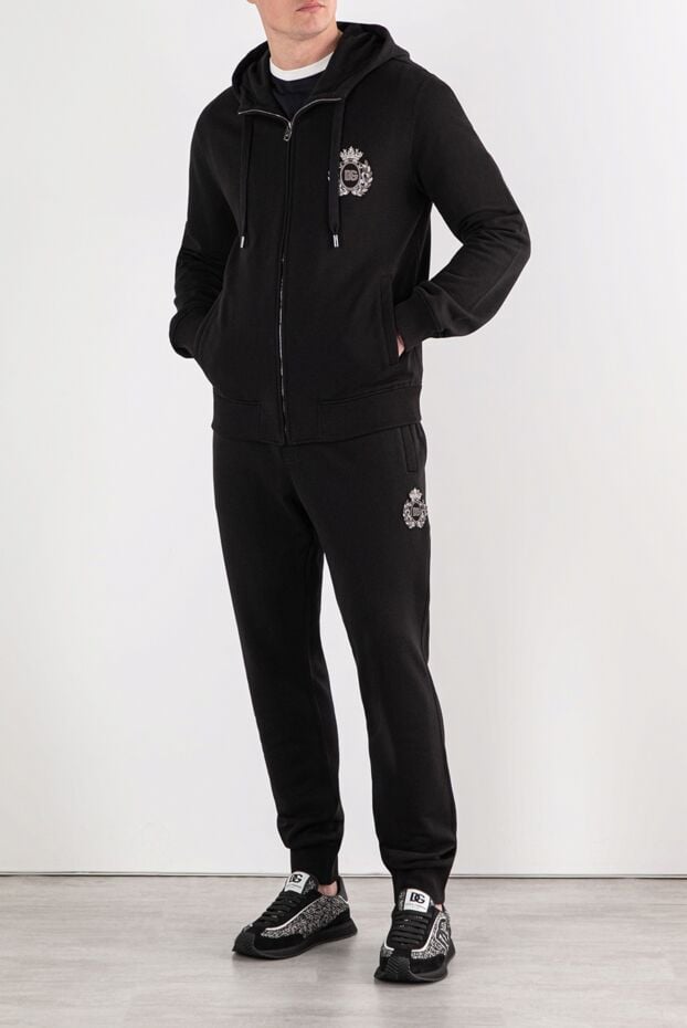 Dolce & Gabbana men's black cotton walking suit with a hood 191120 - photo 2