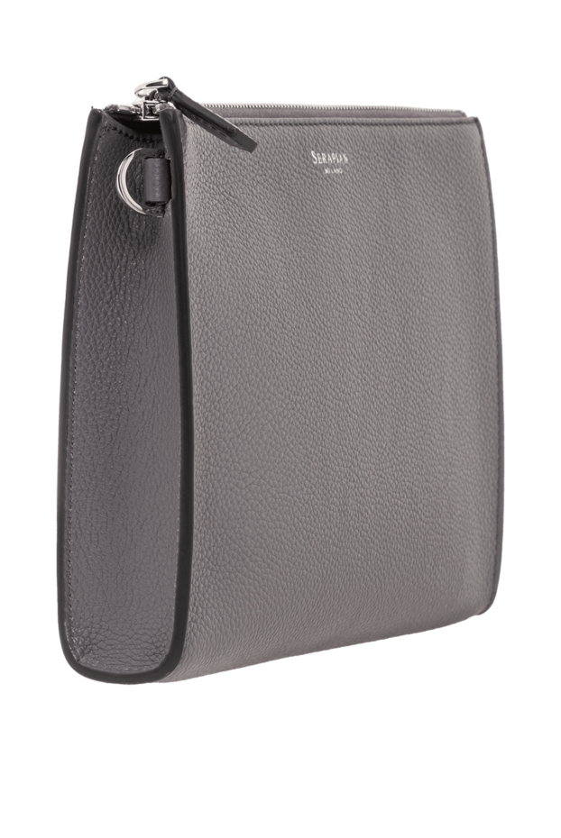 Serapian gray cashmere leather wristlet clutch 191233 - photo 3