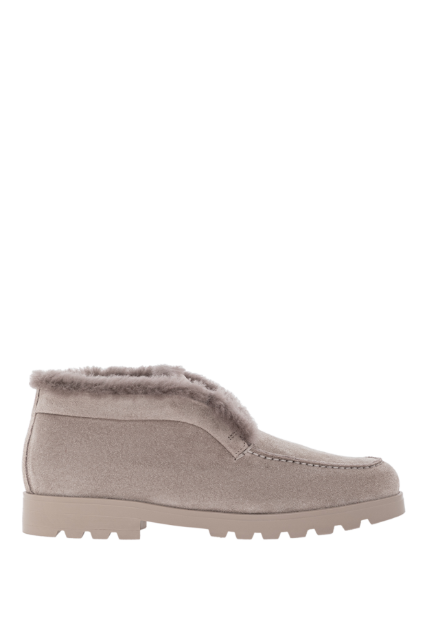 Santoni women's gray suede desert boots with fur 191263 - photo 1