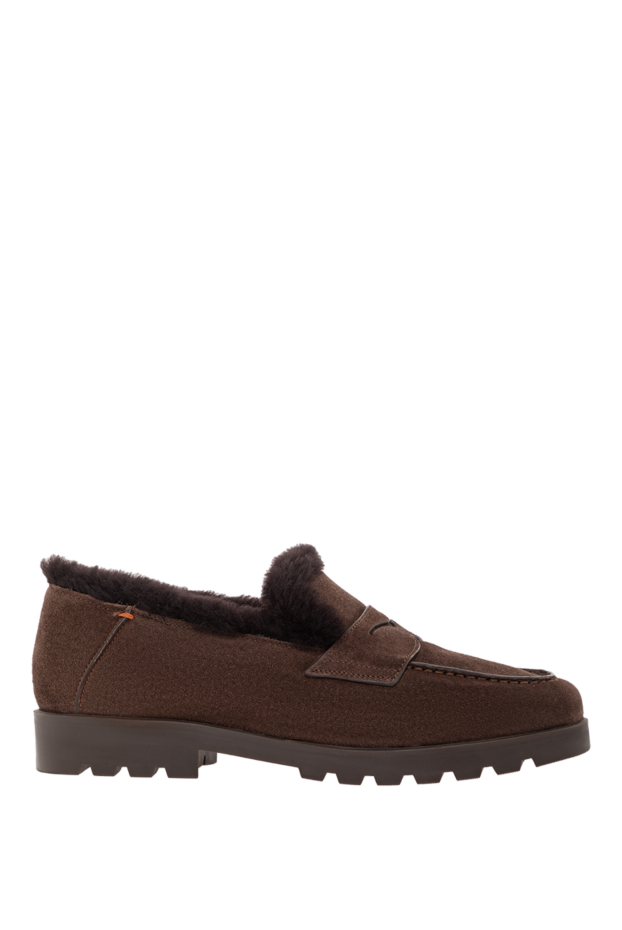 Santoni brown suede loafers with fur lining 191265 - photo 1
